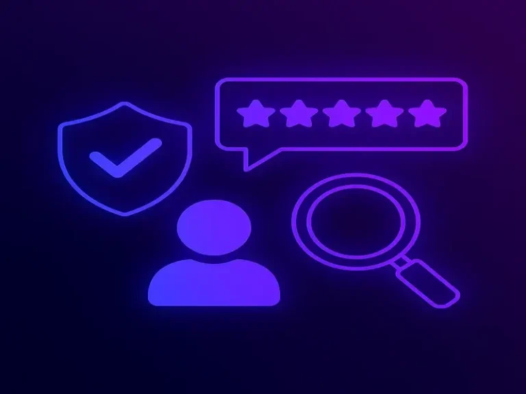 alt="Online Reputation management services icon with neon purple background. AI marketing agency in South Africa offering Facebook, Instagram, Twitter, and LinkedIn digital growth, engagement, and brand management solutions."