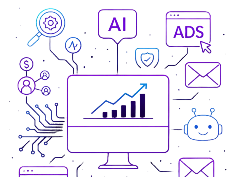 Seovative PPC, social media marketing, email marketing, content marketing, AI automation, chatbot development, reputation management.
